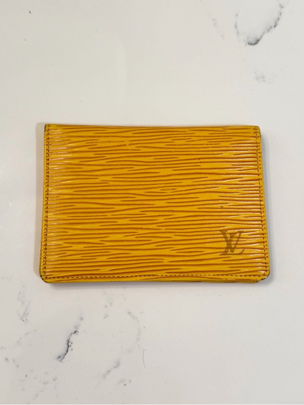 Like New! Louis Vuitton LV Yellow Epi Leather Card Holder